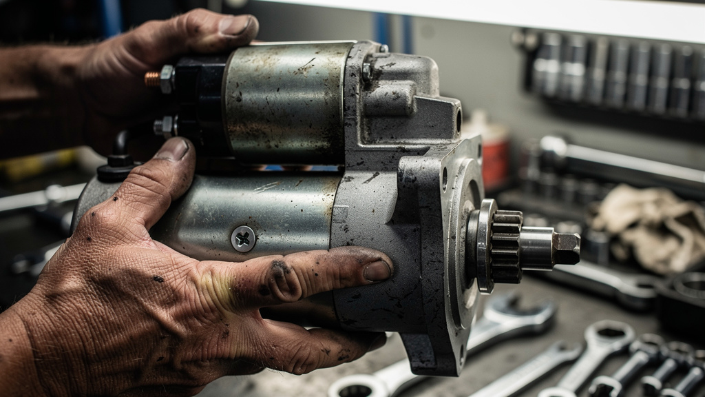 Rozrusznik samochodowy w warsztacie mechanicznym
